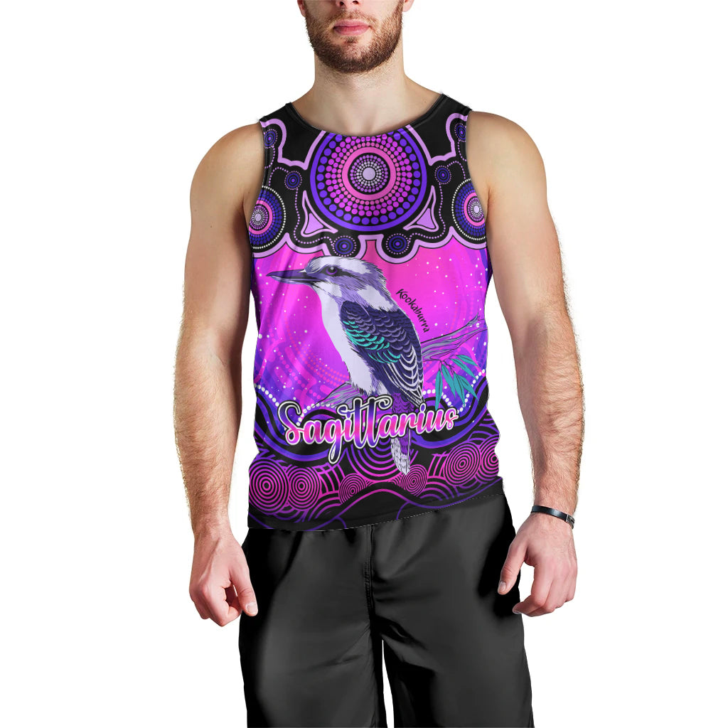 personalised-australia-sagittarius-kookaburra-zodiac-men-tank-top-auz-astrology-aboriginal-magenta