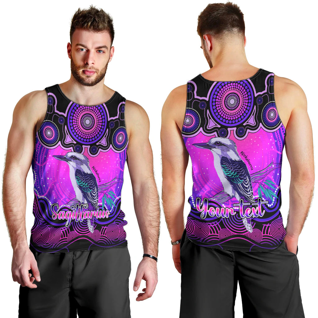 personalised-australia-sagittarius-kookaburra-zodiac-men-tank-top-auz-astrology-aboriginal-magenta