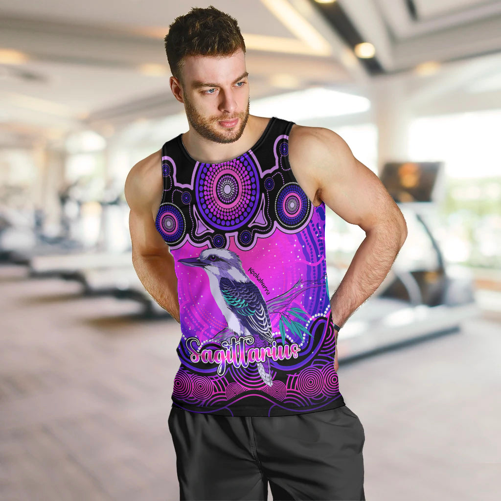 personalised-australia-sagittarius-kookaburra-zodiac-men-tank-top-auz-astrology-aboriginal-magenta