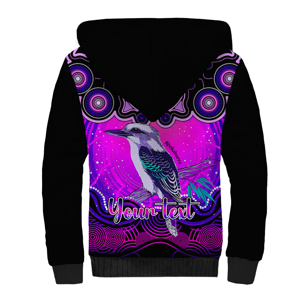 personalised-australia-sagittarius-kookaburra-zodiac-sherpa-hoodie-auz-astrology-aboriginal-magenta