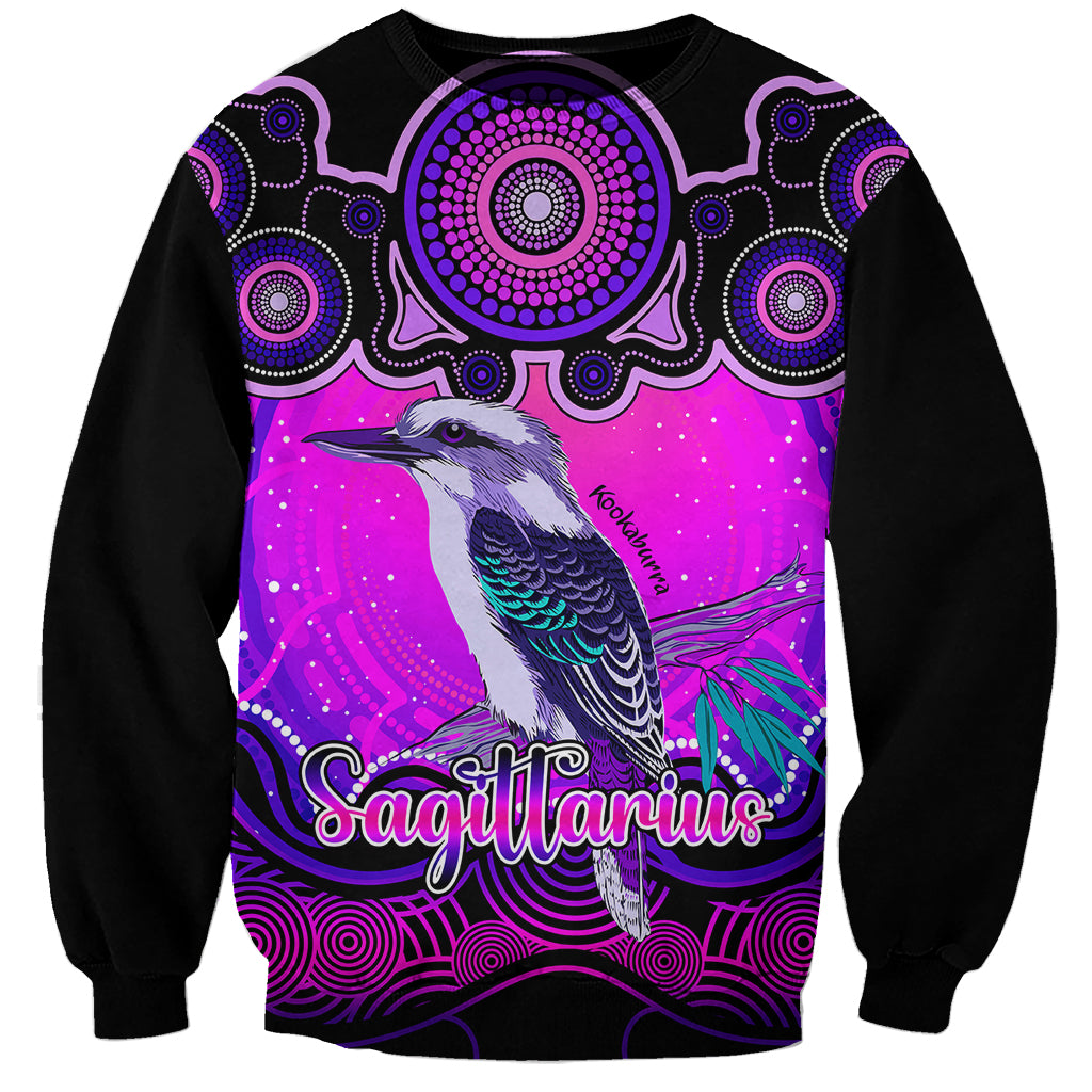 personalised-australia-sagittarius-kookaburra-zodiac-sweatshirt-auz-astrology-aboriginal-magenta