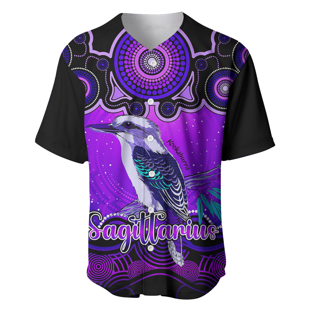 personalised-australia-sagittarius-kookaburra-zodiac-baseball-jersey-auz-astrology-aboriginal-purple