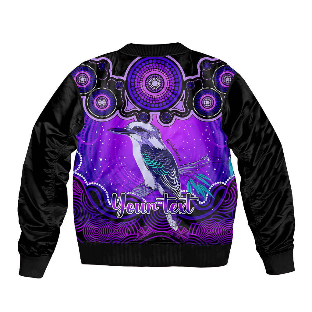 personalised-australia-sagittarius-kookaburra-zodiac-bomber-jacket-auz-astrology-aboriginal-purple