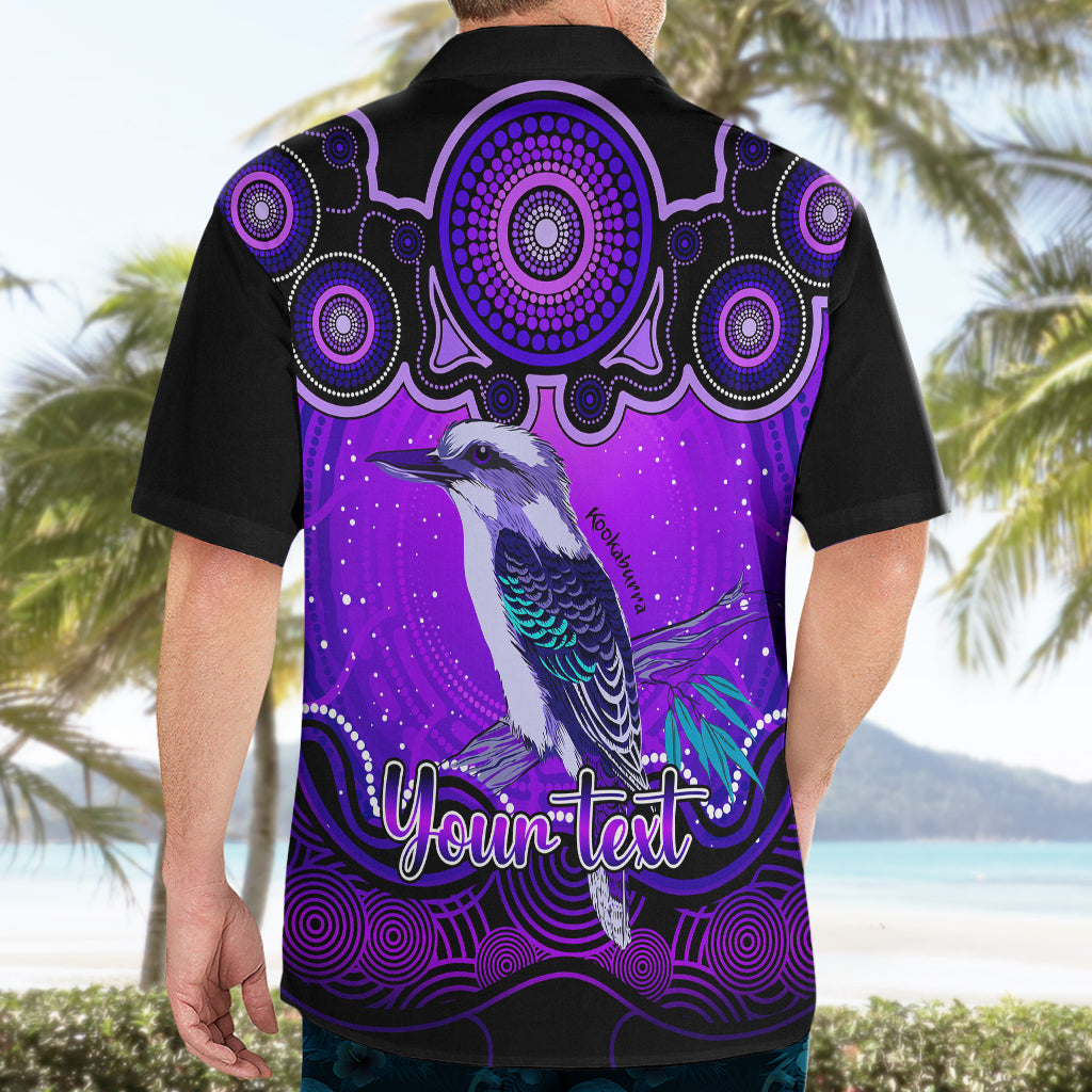 personalised-australia-sagittarius-kookaburra-zodiac-hawaiian-shirt-auz-astrology-aboriginal-purple