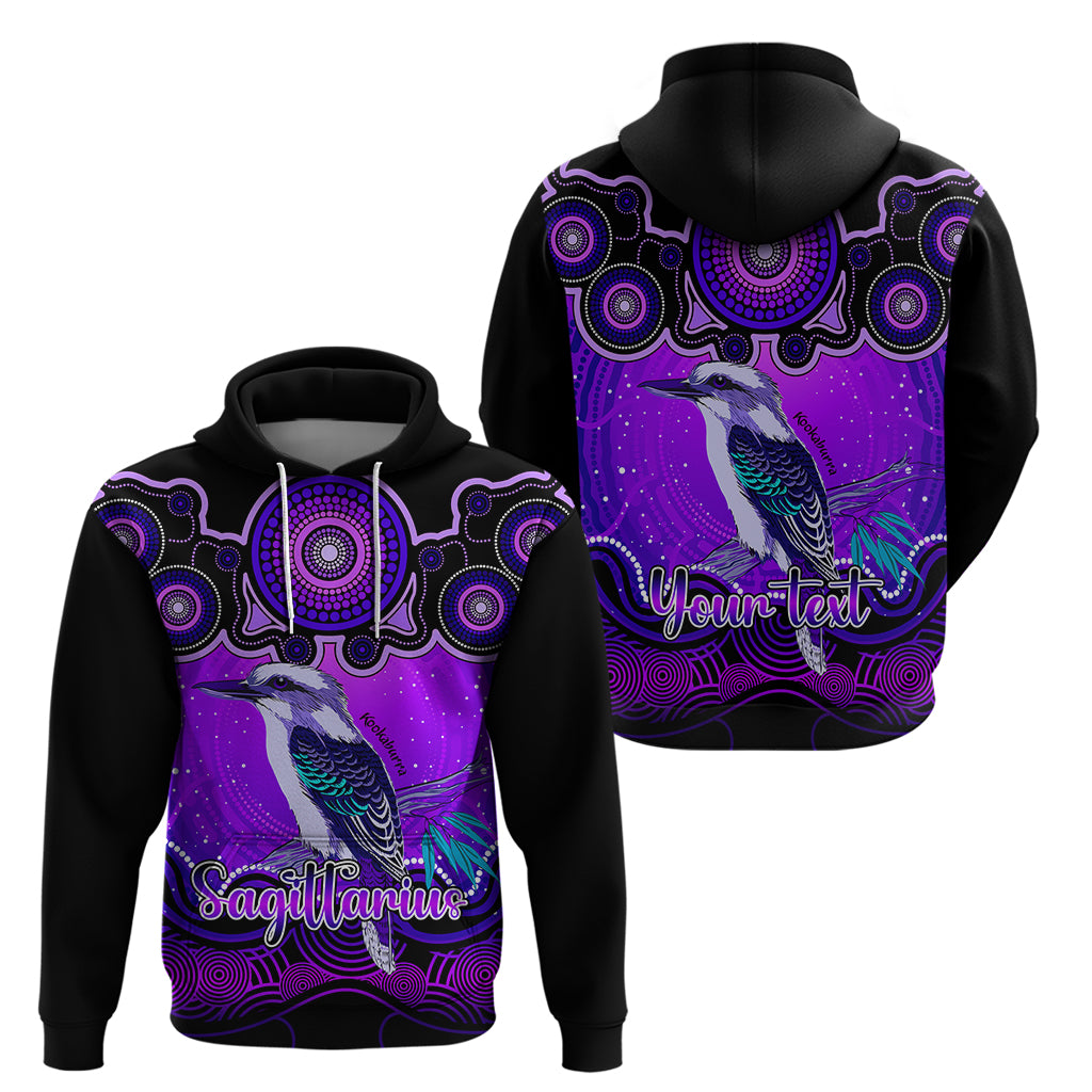 personalised-australia-sagittarius-kookaburra-zodiac-hoodie-auz-astrology-aboriginal-purple