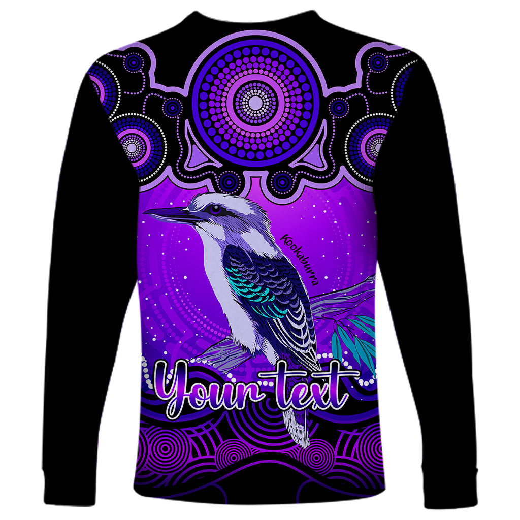 personalised-australia-sagittarius-kookaburra-zodiac-long-sleeve-shirt-auz-astrology-aboriginal-purple