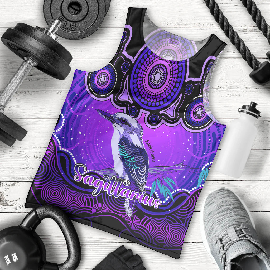 personalised-australia-sagittarius-kookaburra-zodiac-men-tank-top-auz-astrology-aboriginal-purple