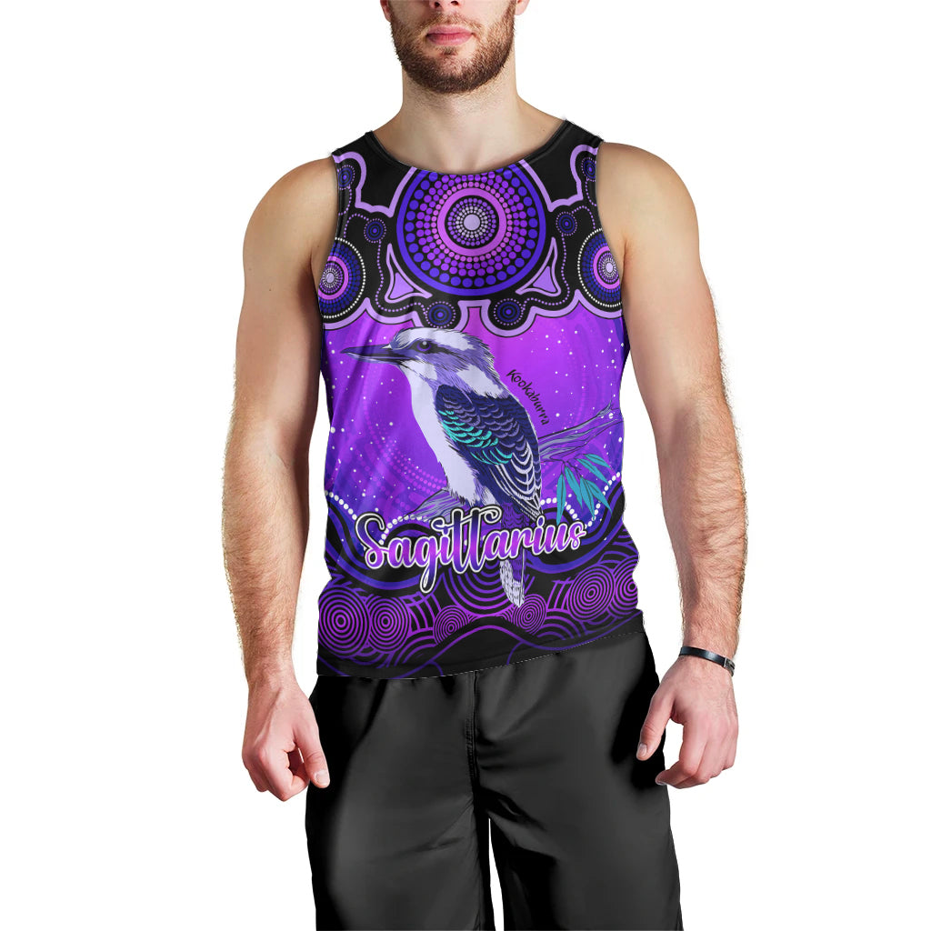 personalised-australia-sagittarius-kookaburra-zodiac-men-tank-top-auz-astrology-aboriginal-purple