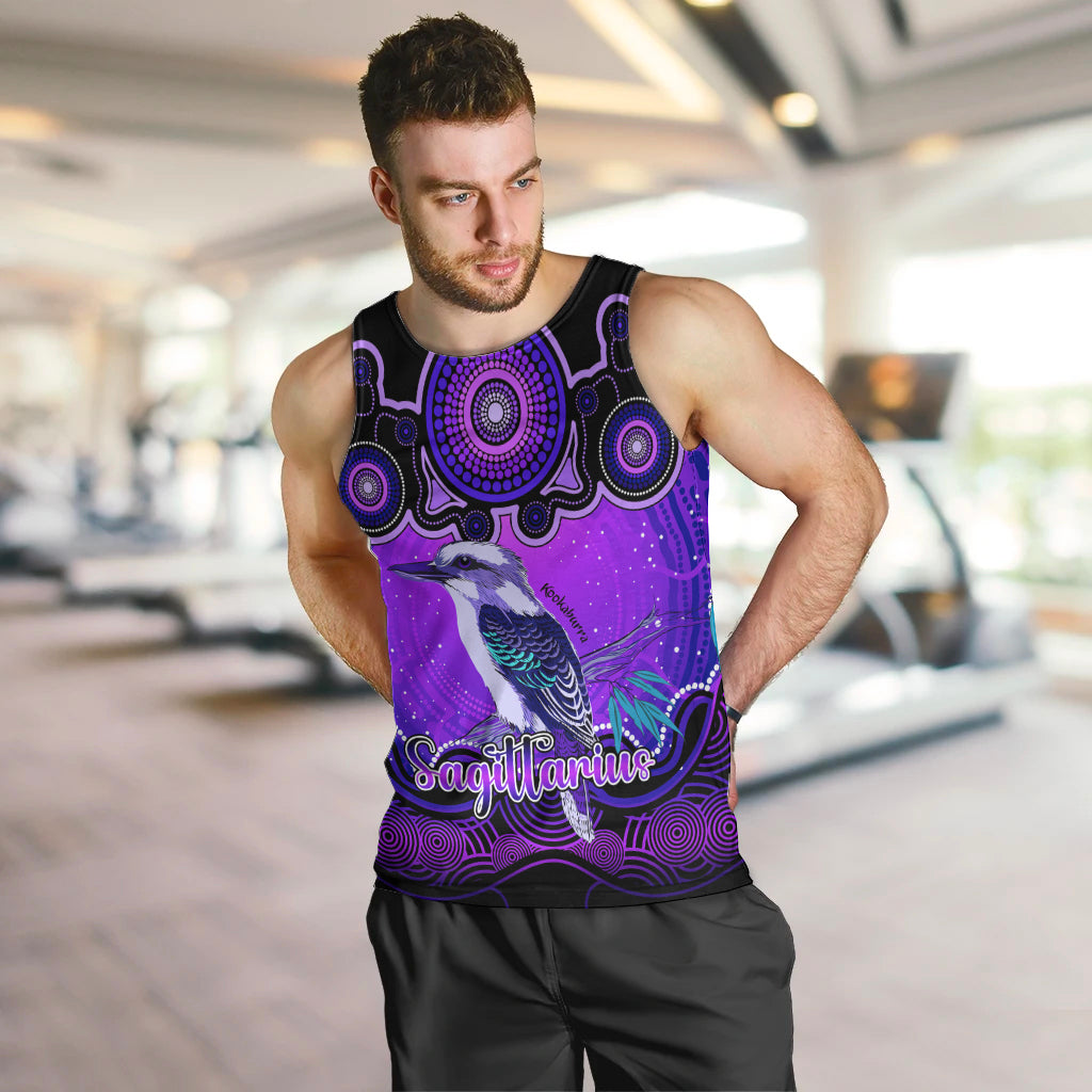 personalised-australia-sagittarius-kookaburra-zodiac-men-tank-top-auz-astrology-aboriginal-purple