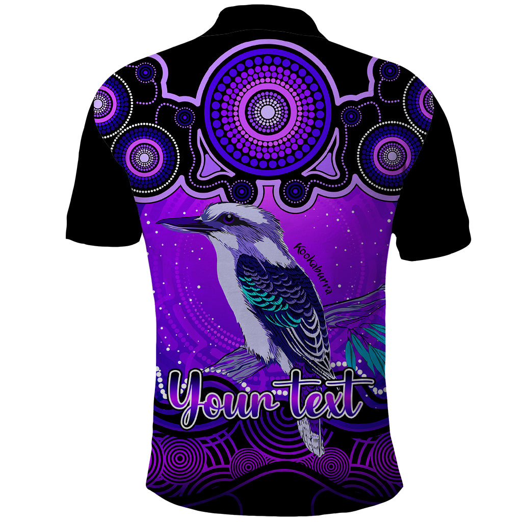 personalised-australia-sagittarius-kookaburra-zodiac-polo-shirt-auz-astrology-aboriginal-purple