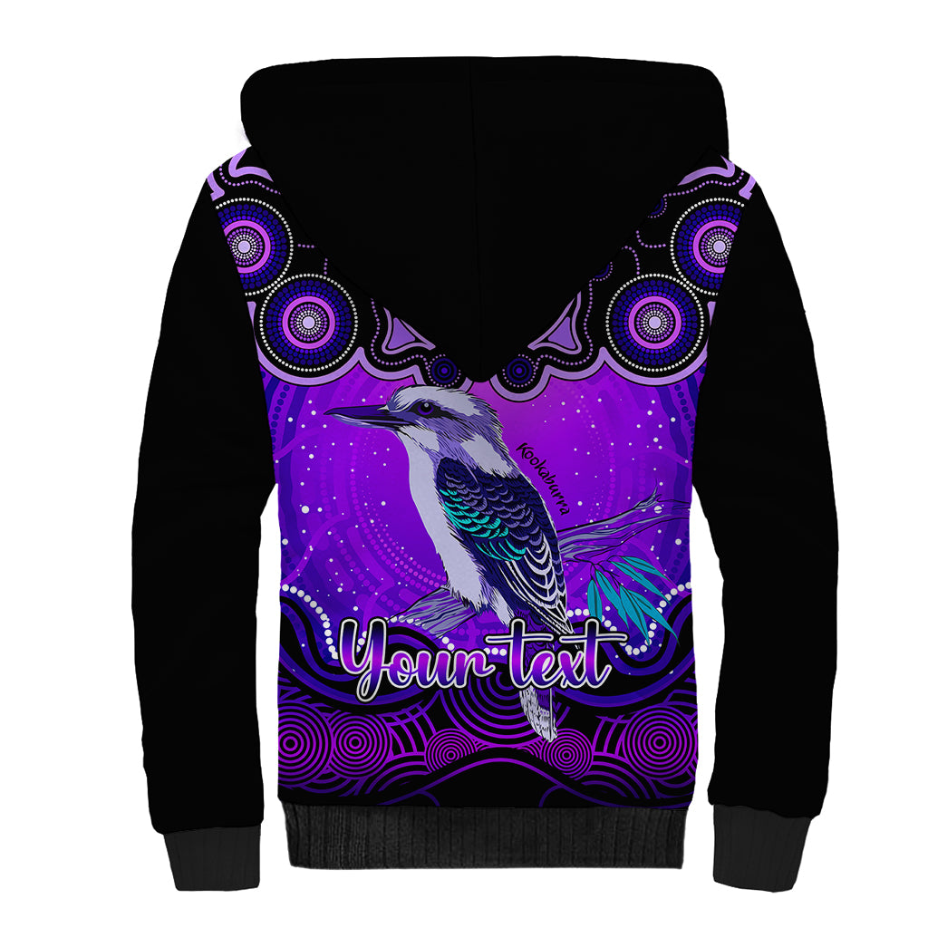 personalised-australia-sagittarius-kookaburra-zodiac-sherpa-hoodie-auz-astrology-aboriginal-purple