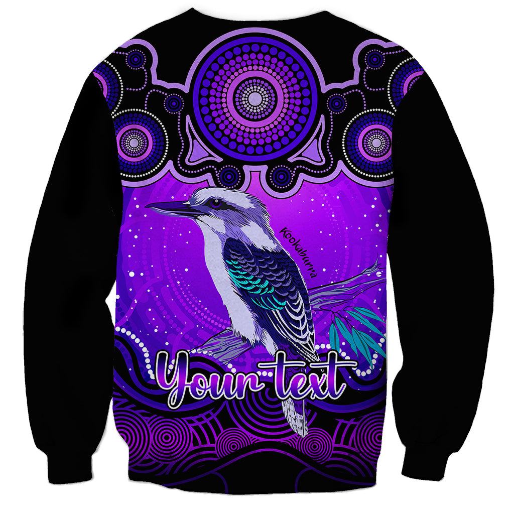 personalised-australia-sagittarius-kookaburra-zodiac-sweatshirt-auz-astrology-aboriginal-purple