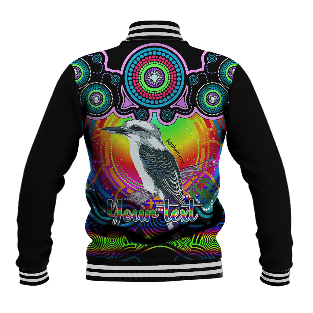 personalised-australia-sagittarius-kookaburra-zodiac-baseball-jacket-auz-astrology-aboriginal-rainbow