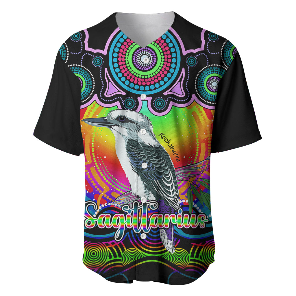 personalised-australia-sagittarius-kookaburra-zodiac-baseball-jersey-auz-astrology-aboriginal-rainbow