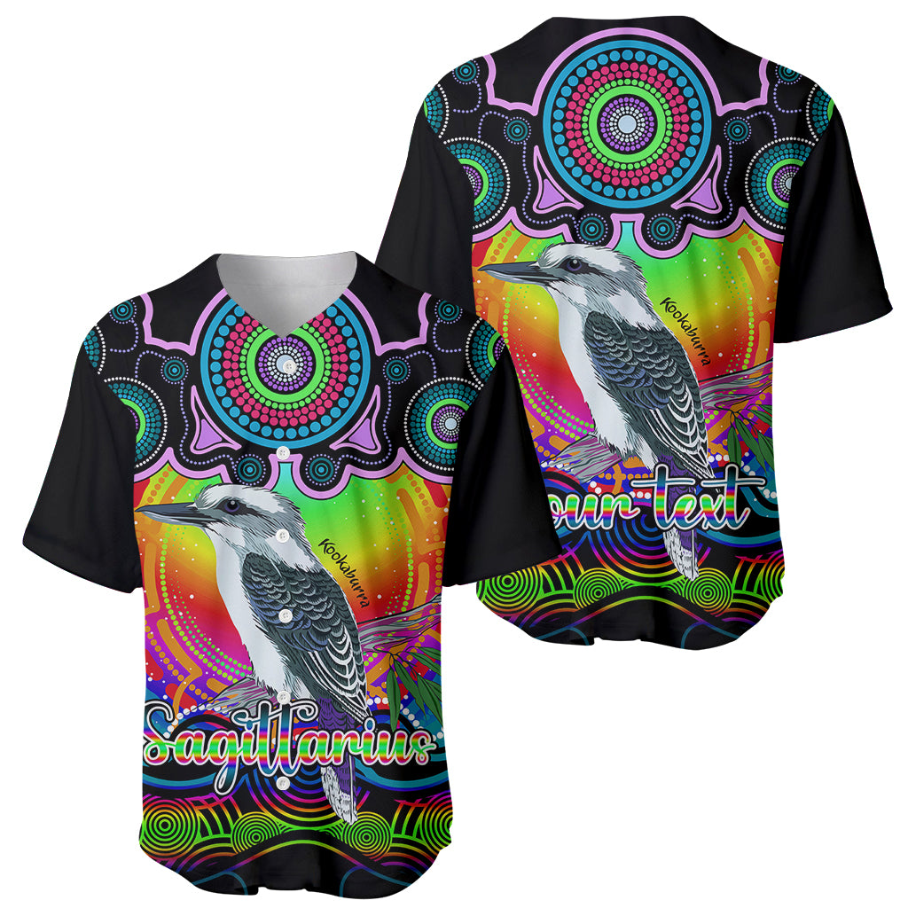 personalised-australia-sagittarius-kookaburra-zodiac-baseball-jersey-auz-astrology-aboriginal-rainbow