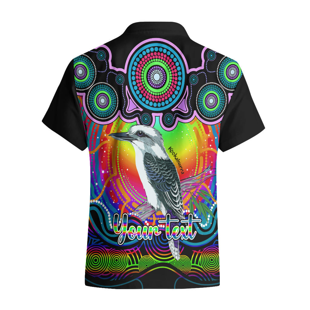 personalised-australia-sagittarius-kookaburra-zodiac-hawaiian-shirt-auz-astrology-aboriginal-rainbow