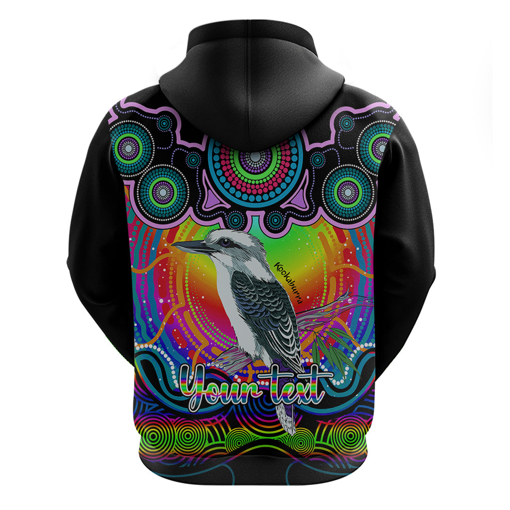 personalised-australia-sagittarius-kookaburra-zodiac-hoodie-auz-astrology-aboriginal-rainbow