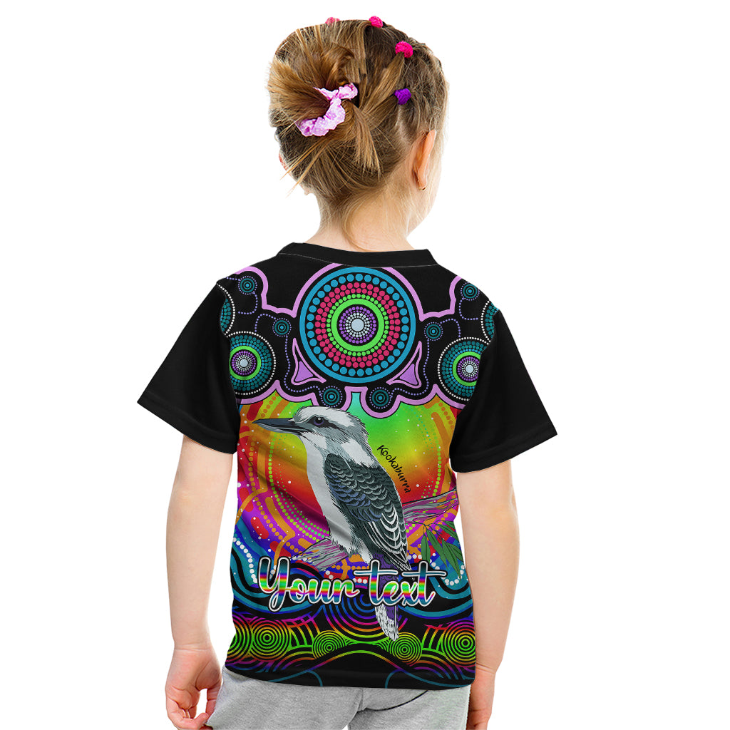 personalised-australia-sagittarius-kookaburra-zodiac-kid-t-shirt-auz-astrology-aboriginal-rainbow