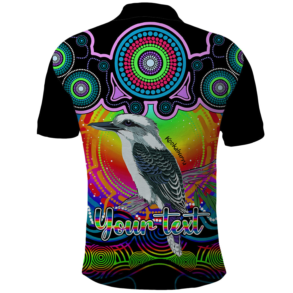 personalised-australia-sagittarius-kookaburra-zodiac-polo-shirt-auz-astrology-aboriginal-rainbow