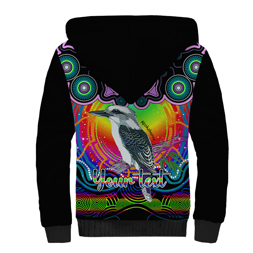 personalised-australia-sagittarius-kookaburra-zodiac-sherpa-hoodie-auz-astrology-aboriginal-rainbow