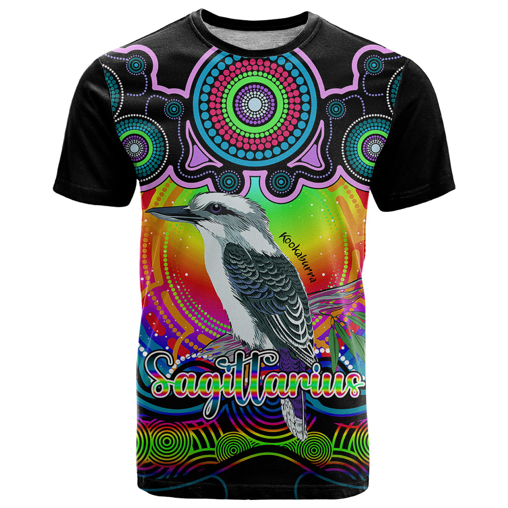 personalised-australia-sagittarius-kookaburra-zodiac-t-shirt-auz-astrology-aboriginal-rainbow