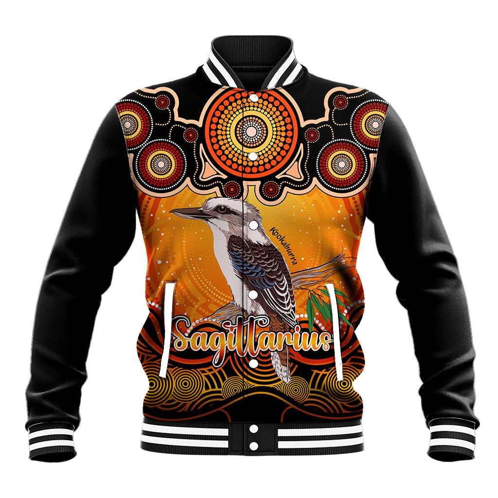 personalised-australia-sagittarius-kookaburra-zodiac-baseball-jacket-auz-astrology-aboriginal-red