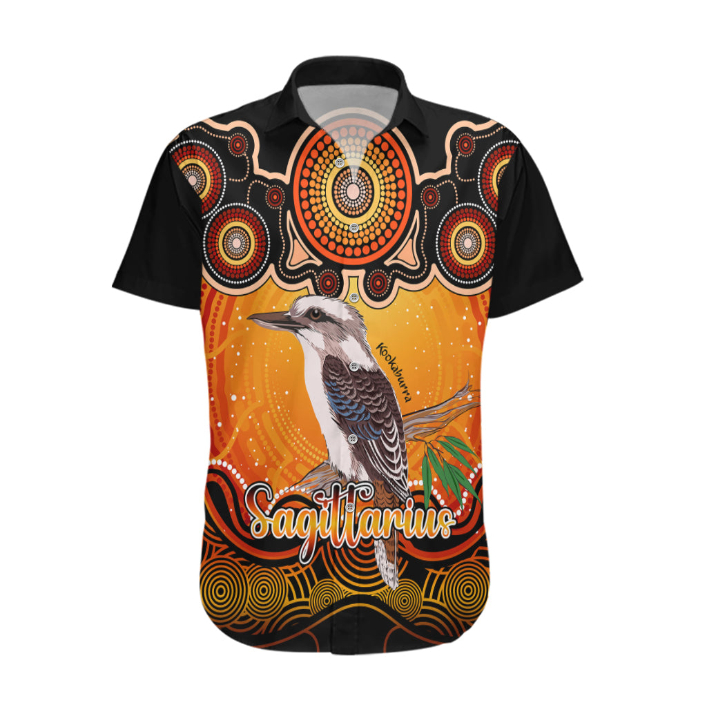 personalised-australia-sagittarius-kookaburra-zodiac-hawaiian-shirt-auz-astrology-aboriginal-red