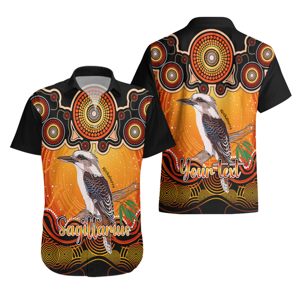 personalised-australia-sagittarius-kookaburra-zodiac-hawaiian-shirt-auz-astrology-aboriginal-red