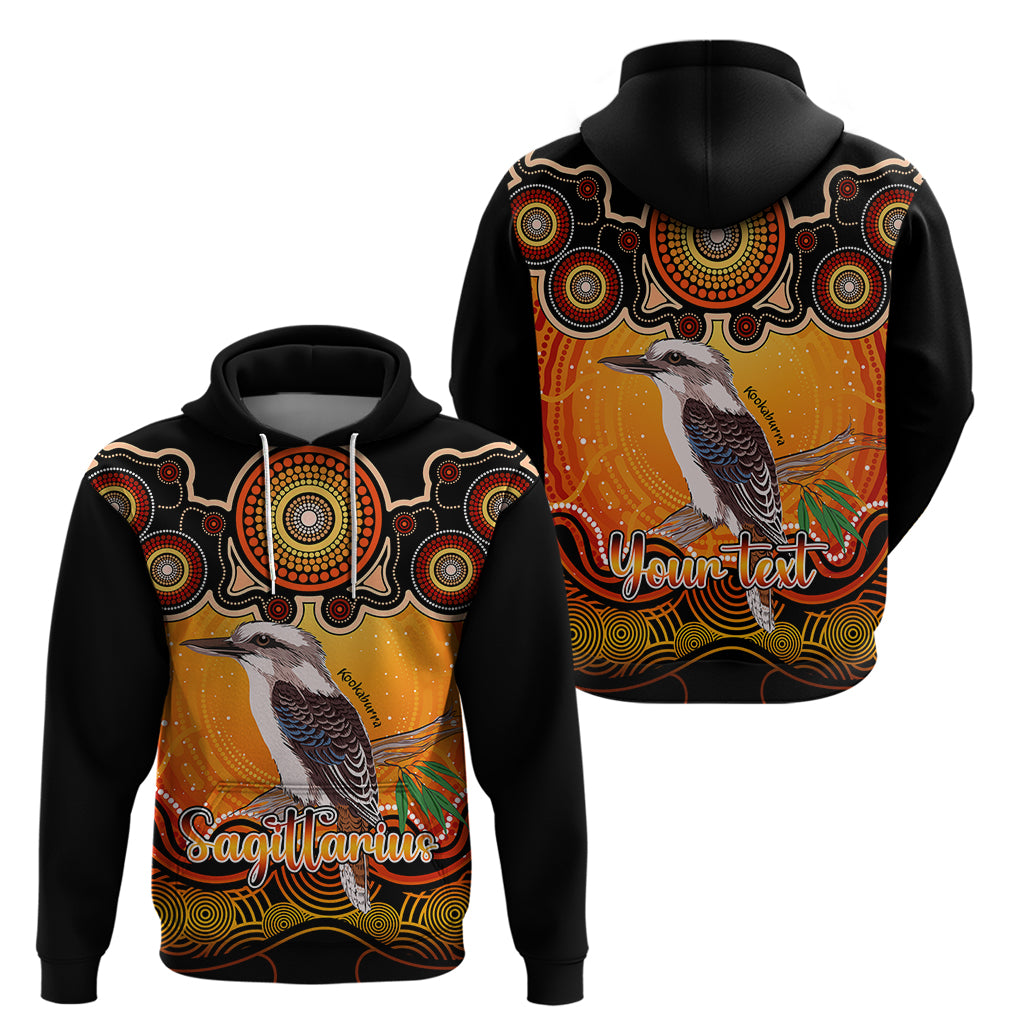 personalised-australia-sagittarius-kookaburra-zodiac-hoodie-auz-astrology-aboriginal-red