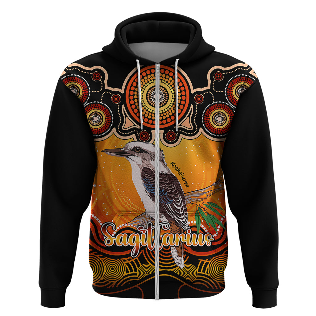 personalised-australia-sagittarius-kookaburra-zodiac-hoodie-auz-astrology-aboriginal-red