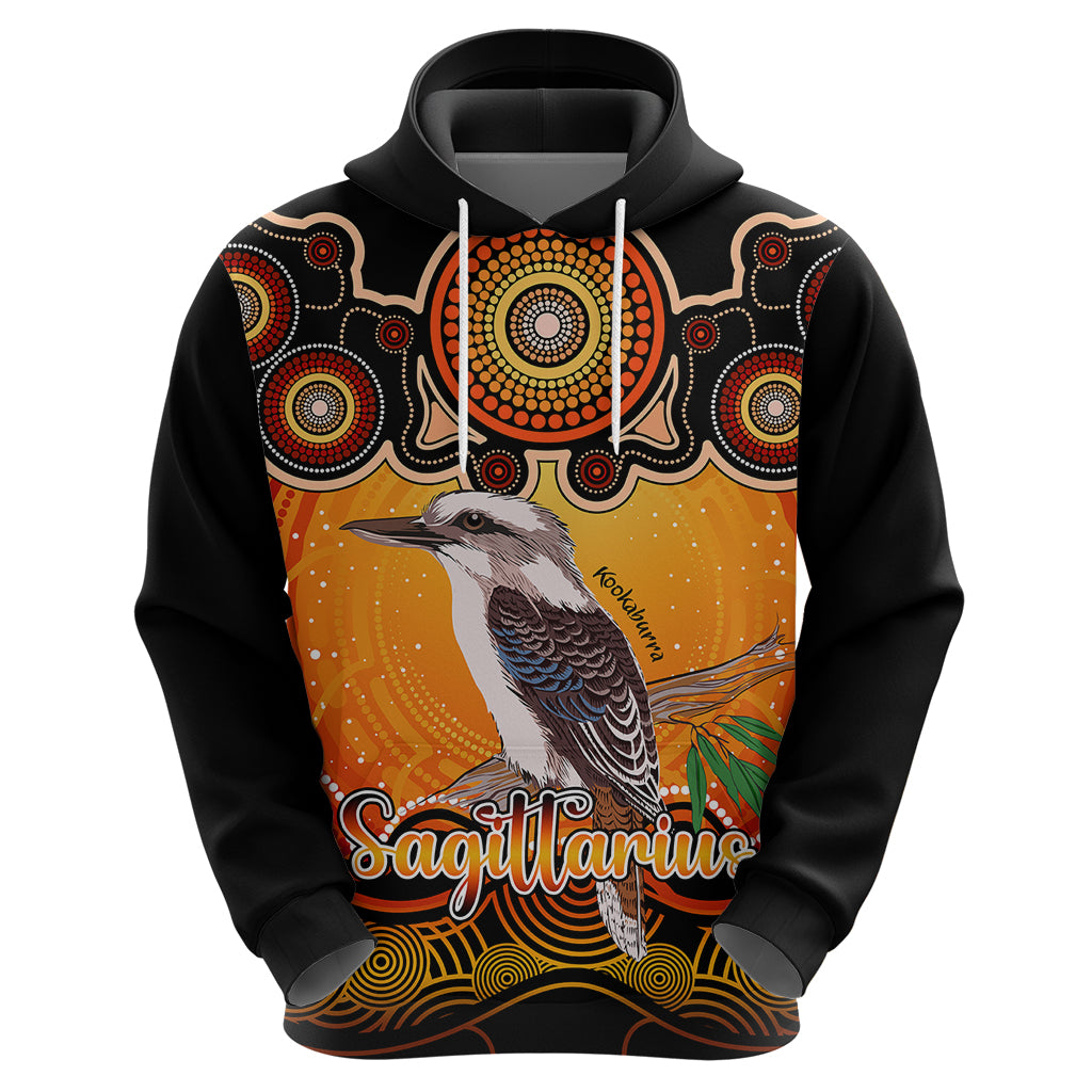 personalised-australia-sagittarius-kookaburra-zodiac-hoodie-auz-astrology-aboriginal-red