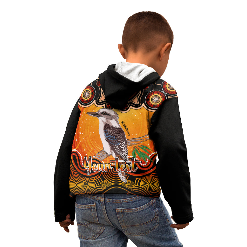 personalised-australia-sagittarius-kookaburra-zodiac-kid-hoodie-auz-astrology-aboriginal-red