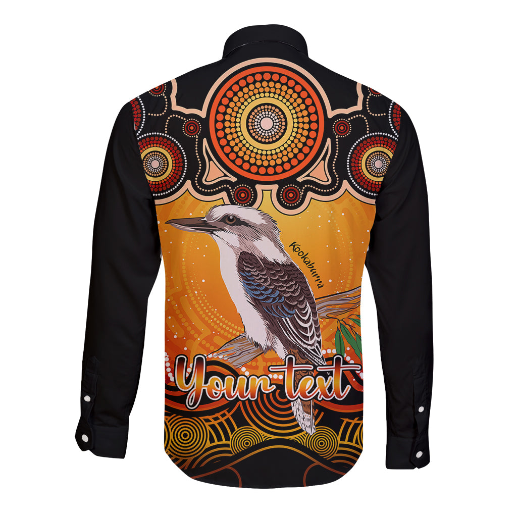 personalised-australia-sagittarius-kookaburra-zodiac-long-sleeve-button-shirt-auz-astrology-aboriginal-red