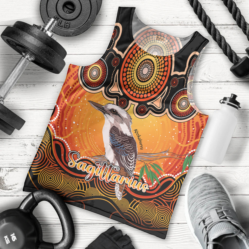 personalised-australia-sagittarius-kookaburra-zodiac-men-tank-top-auz-astrology-aboriginal-red