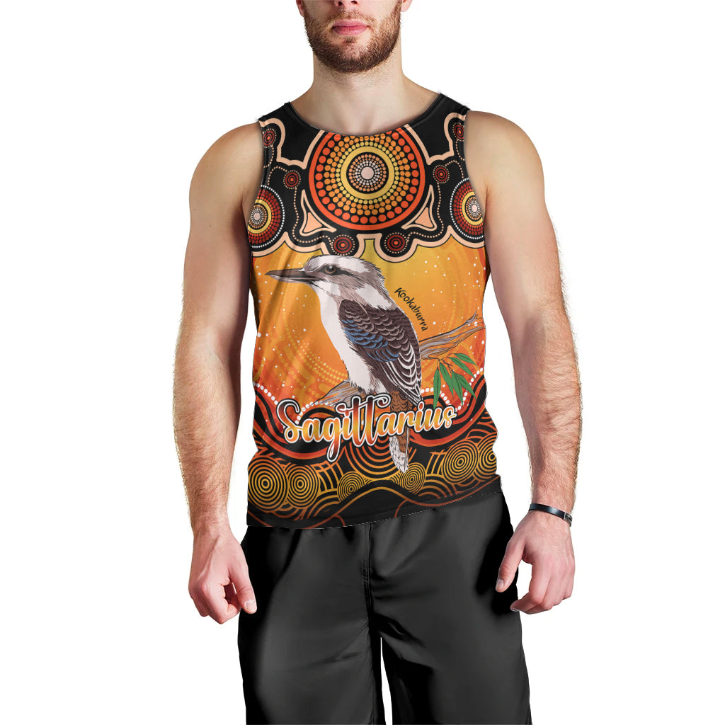 personalised-australia-sagittarius-kookaburra-zodiac-men-tank-top-auz-astrology-aboriginal-red