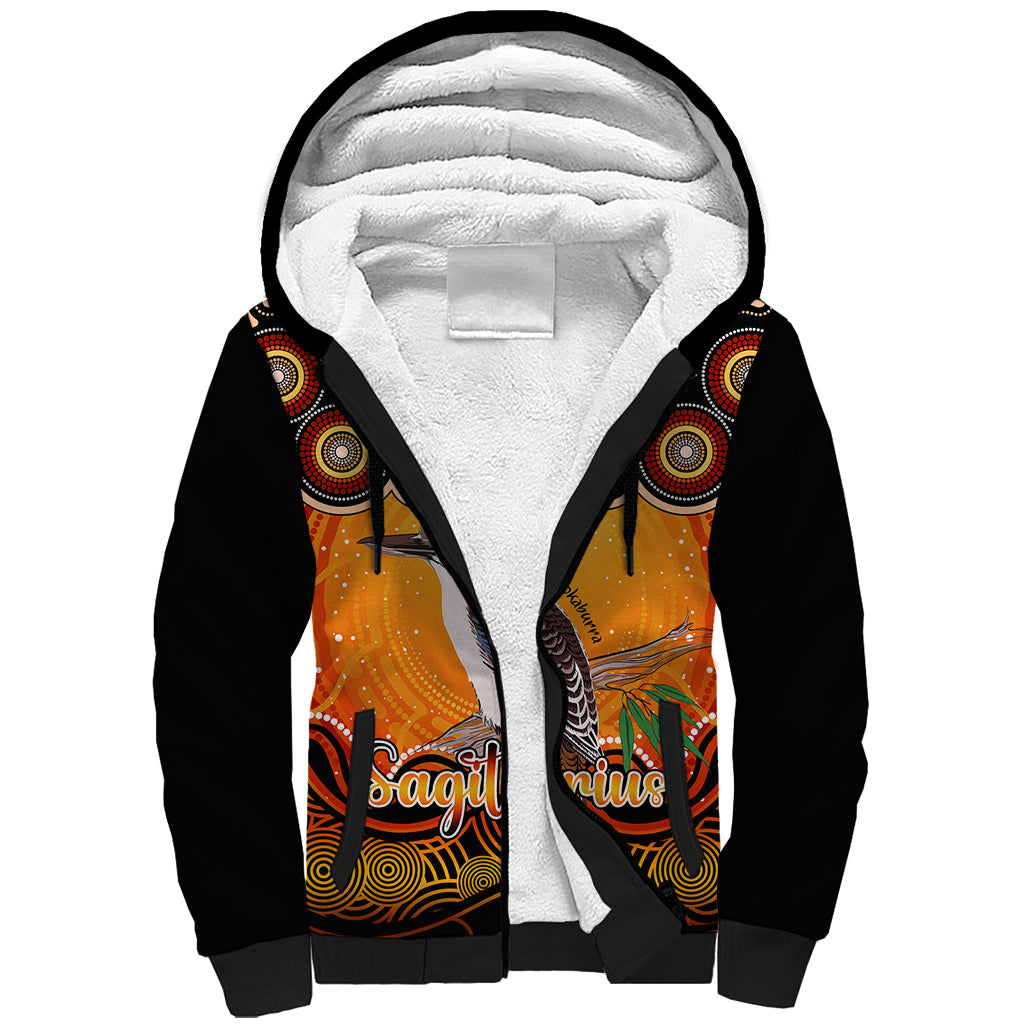 personalised-australia-sagittarius-kookaburra-zodiac-sherpa-hoodie-auz-astrology-aboriginal-red