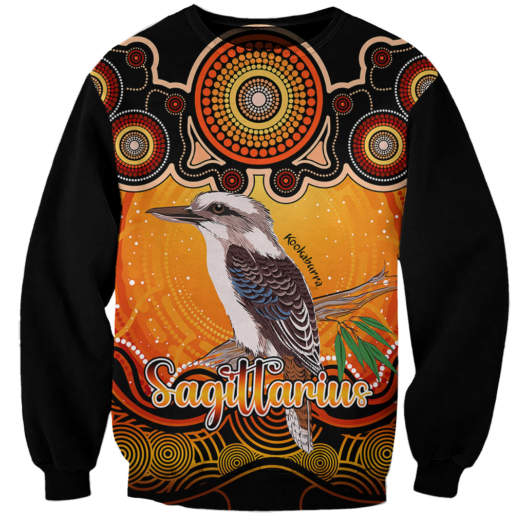 personalised-australia-sagittarius-kookaburra-zodiac-sweatshirt-auz-astrology-aboriginal-red