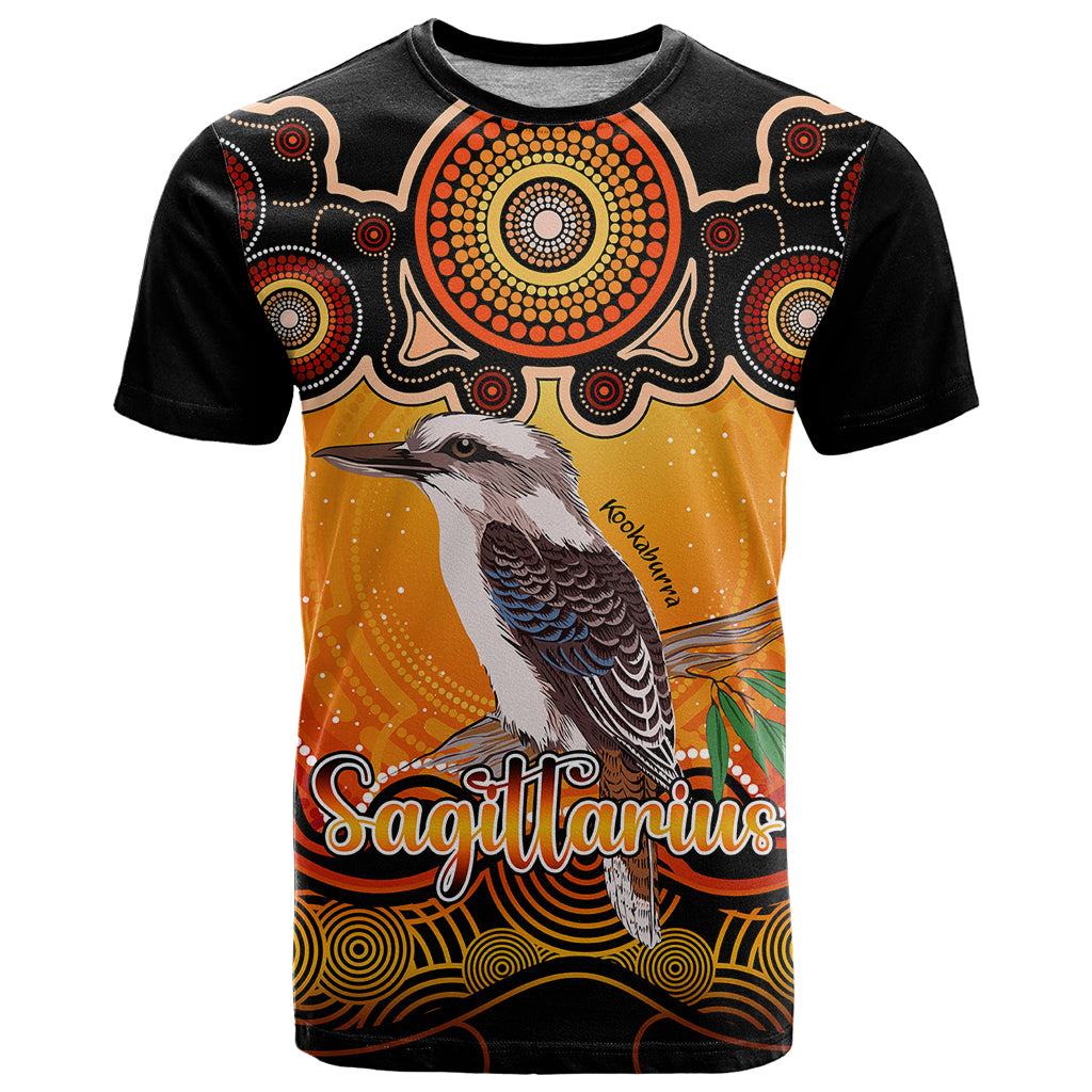 personalised-australia-sagittarius-kookaburra-zodiac-t-shirt-auz-astrology-aboriginal-red