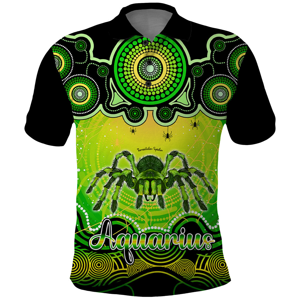 personalised-australia-scorpio-tarantulas-spider-zodiac-polo-shirt-auz-astrology-aboriginal-green