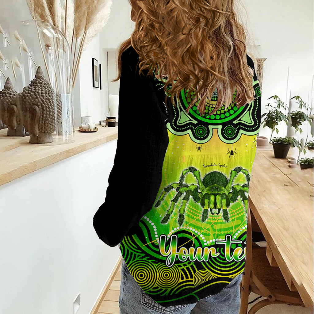 Personalised Australia Scorpio Tarantulas Spider Zodiac Women Casual Shirt Auz Astrology Aboriginal - Green LT9