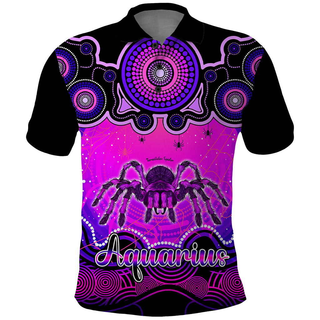 personalised-australia-scorpio-tarantulas-spider-zodiac-polo-shirt-auz-astrology-aboriginal-magenta