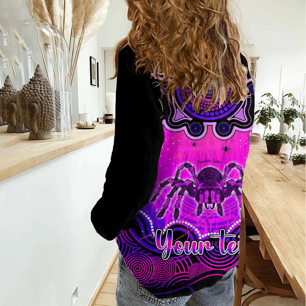 Personalised Australia Scorpio Tarantulas Spider Zodiac Women Casual Shirt Auz Astrology Aboriginal - Magenta LT9