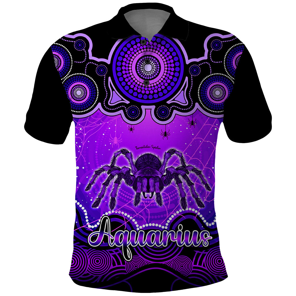 personalised-australia-scorpio-tarantulas-spider-zodiac-polo-shirt-auz-astrology-aboriginal-purple