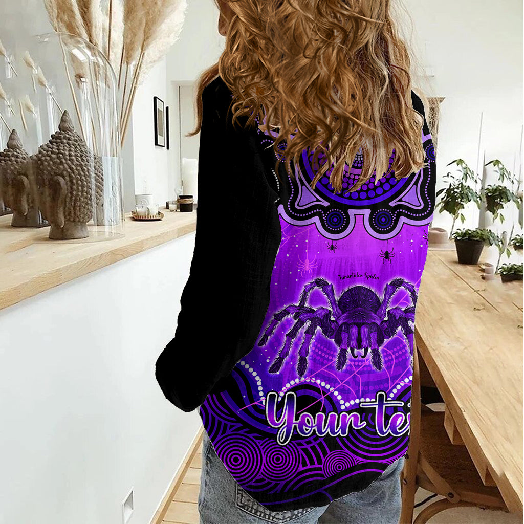 Personalised Australia Scorpio Tarantulas Spider Zodiac Women Casual Shirt Auz Astrology Aboriginal - Purple LT9