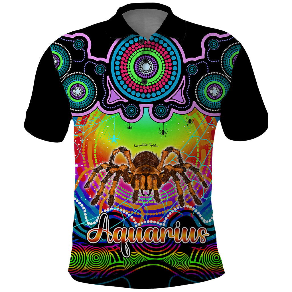 personalised-australia-scorpio-tarantulas-spider-zodiac-polo-shirt-auz-astrology-aboriginal-rainbow