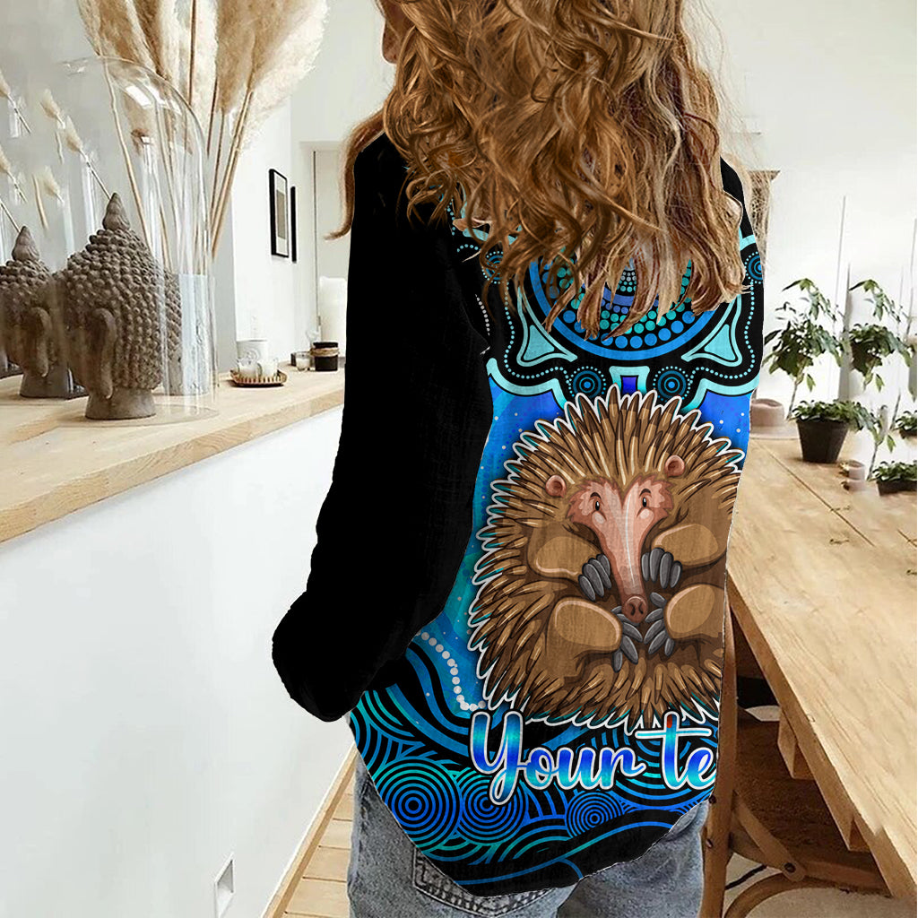 Personalised Australia Virgo Echidna Zodiac Women Casual Shirt Auz Astrology Aboriginal - Aqua LT9