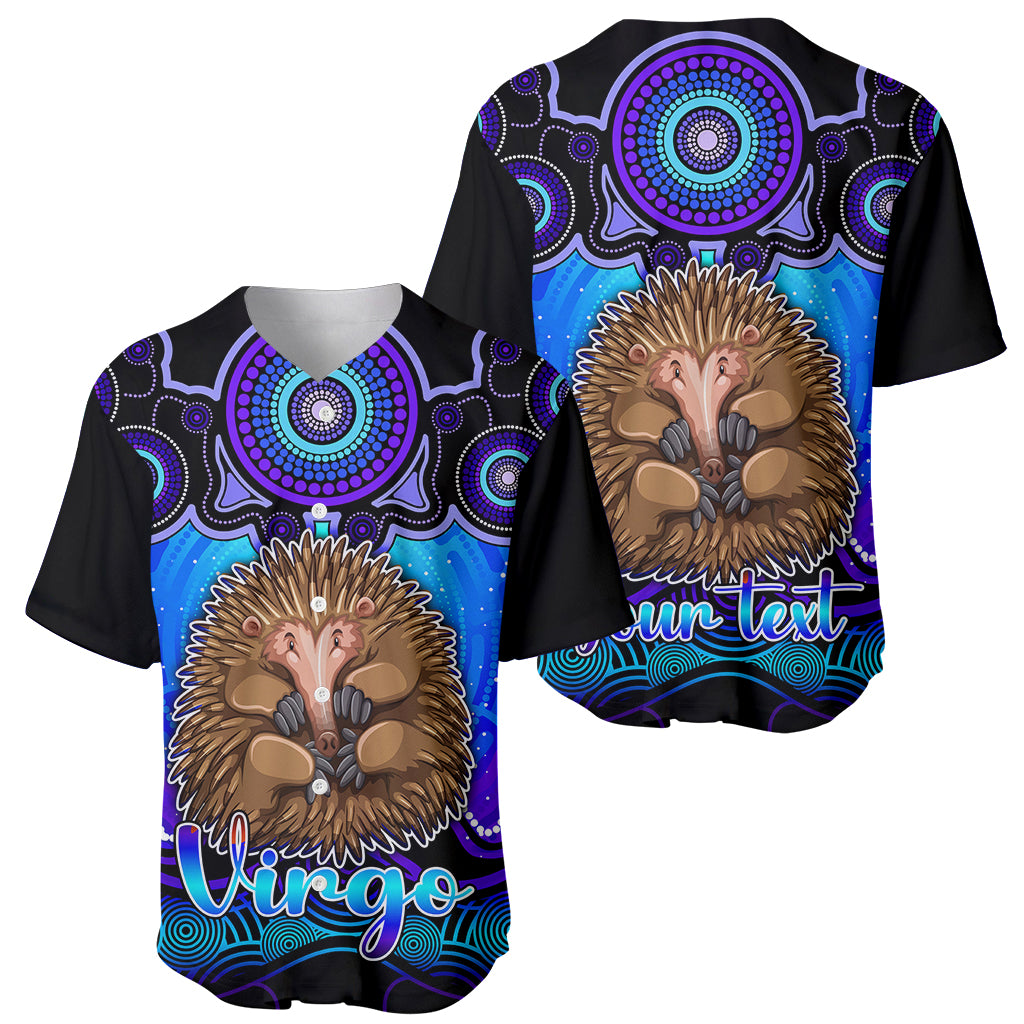 personalised-australia-virgo-echidna-zodiac-baseball-jersey-auz-astrology-aboriginal-blue