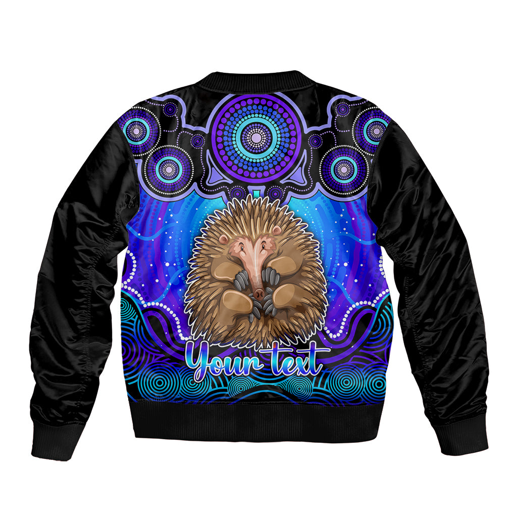 personalised-australia-virgo-echidna-zodiac-bomber-jacket-auz-astrology-aboriginal-blue