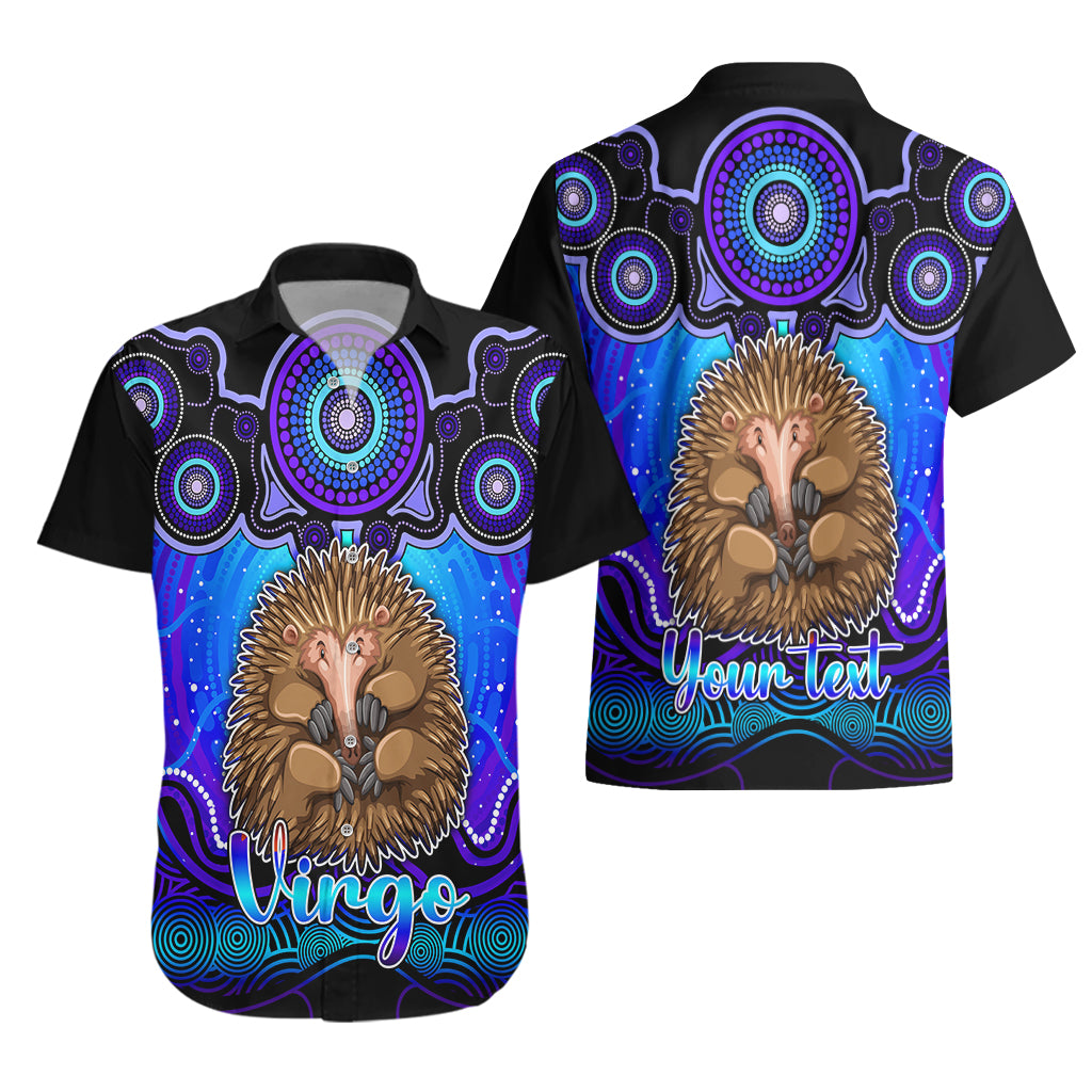 personalised-australia-virgo-echidna-zodiac-hawaiian-shirt-auz-astrology-aboriginal-blue