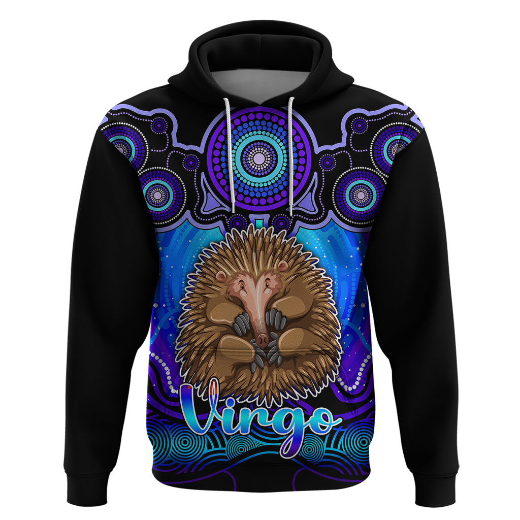 personalised-australia-virgo-echidna-zodiac-hoodie-auz-astrology-aboriginal-blue